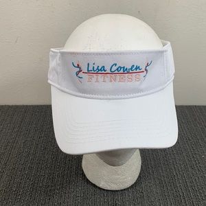 Lisa Cowen Fitness Visor Womens Adjustable White Strapback Cap Big Accessories